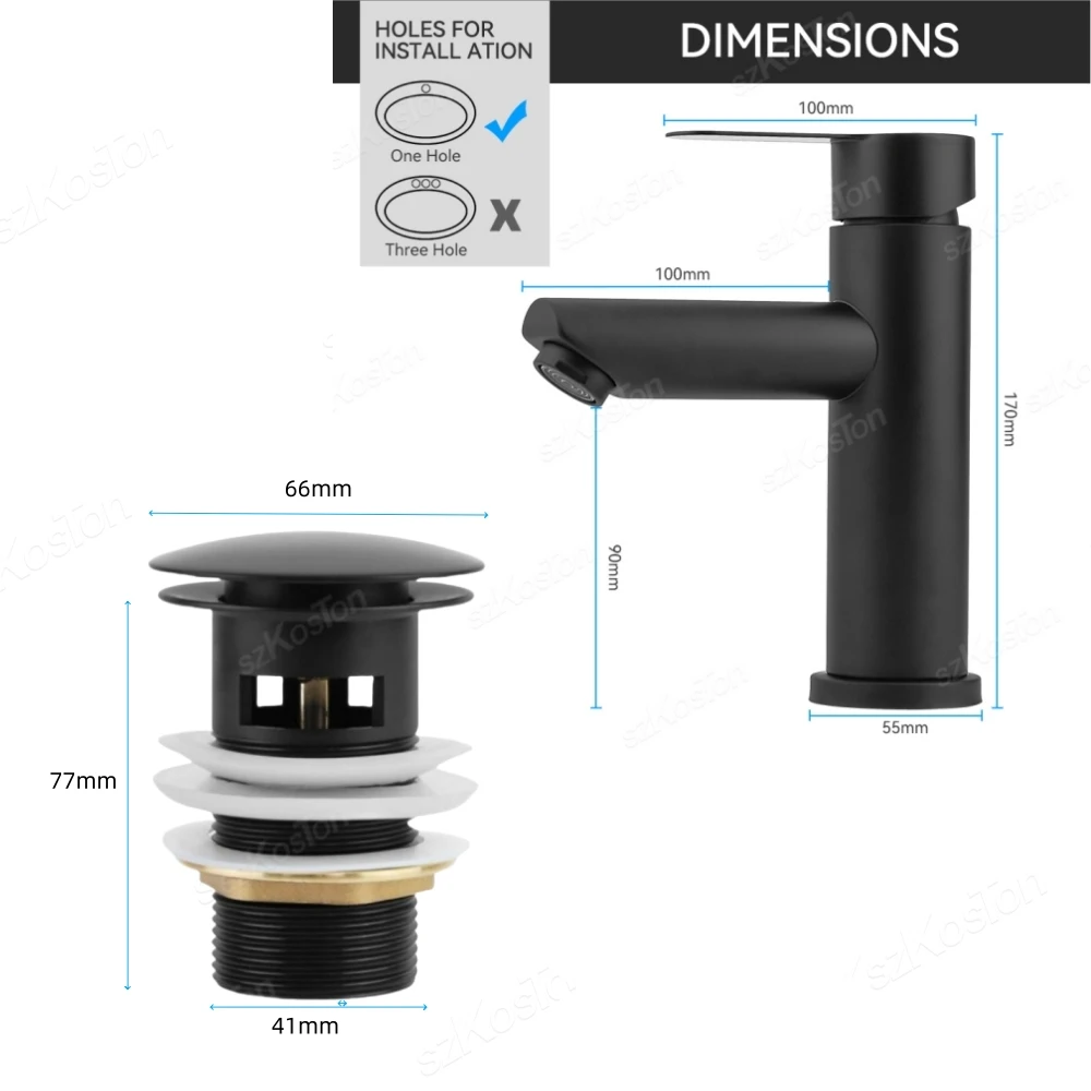Rubinetto per bagno monoforo rubinetto per lavabo caldo e freddo miscelatore per lavabo rubinetto per lavabo lavabo per lavabo scarico Pop-Up