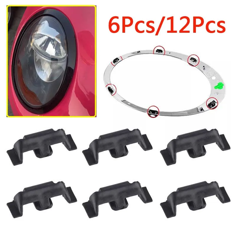 6/12 Uds para BMW Mini Cooper S One Countryman R55 R56 R60 F54 F55 F56 F60 Countryman faro de coche marco Clip de sujeción