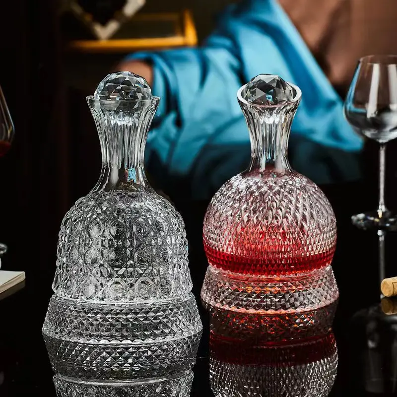 Decanter Red Wine Household Light Luxury Spinning Tumble Crystal Split Wine Pot CUP Red  Set