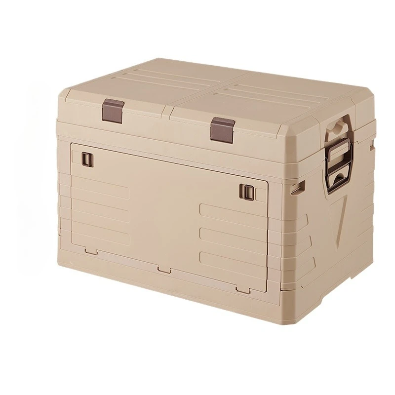 For Camping Box Outdoor Turnover Handling Box Folding Storage  Flip Storage  Wooden Cover Car Trunk Storage