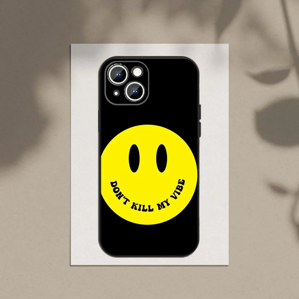 Fashion Street Twisty Happy Face Phone Case For Apple iPhone 15,14,13,12,11,XS,XR,X,8,7,Pro,Max,Plus,mini Silicone Black Cover