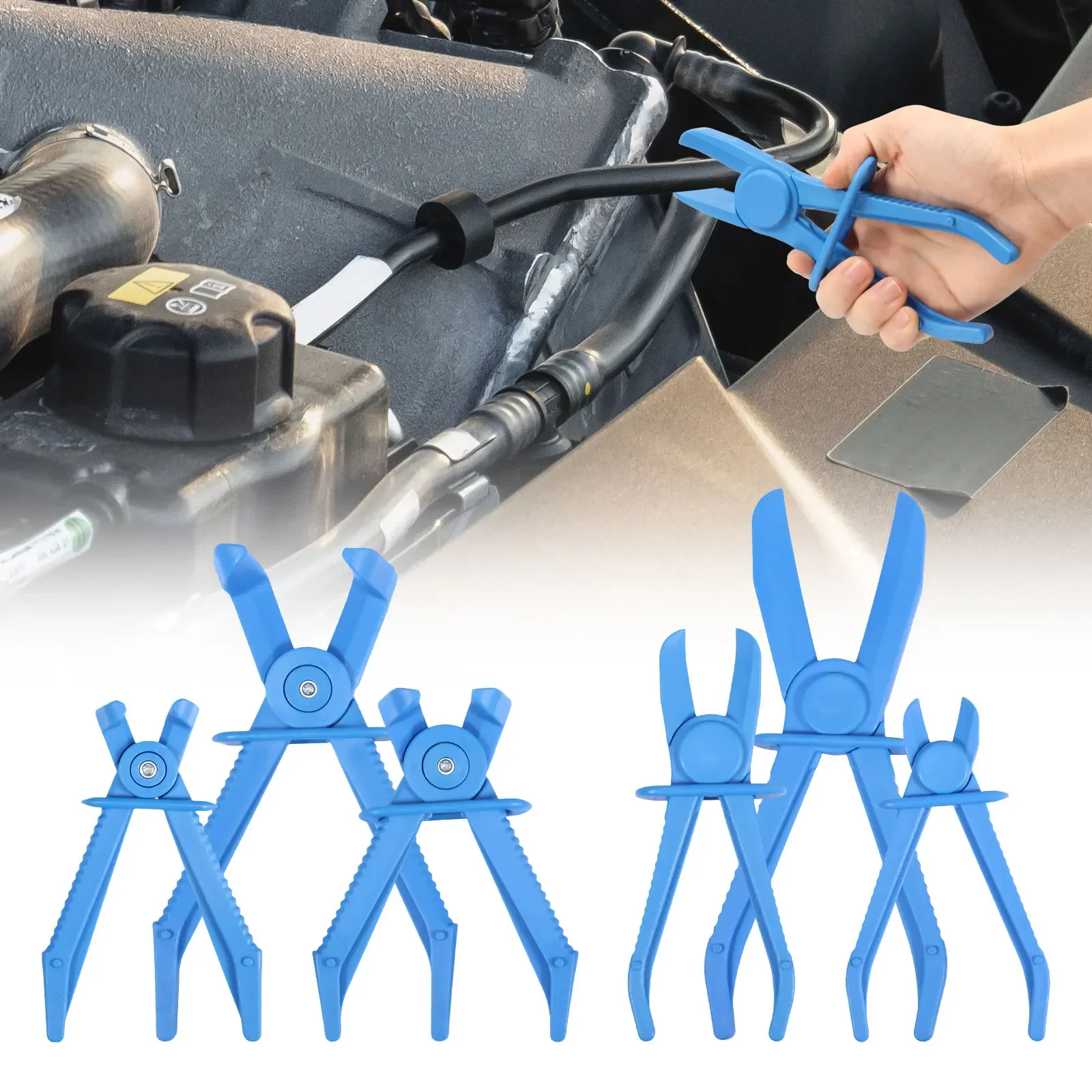 

6Pcs Nylon Hose Clamp Durable Hose Pinch Off Pliers Line Clamp Pliers for Automotive Flexible Hoses Brake Coolant and Fuel Lines