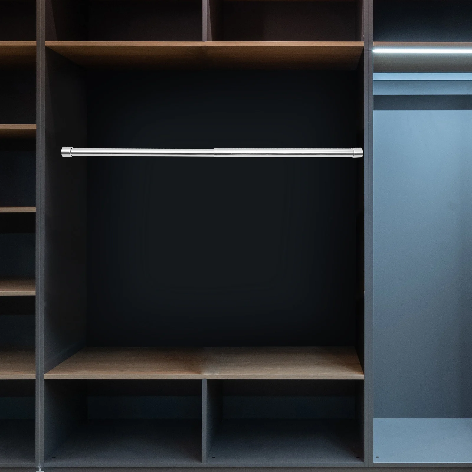 Stainless Steel Adjustable Closet Rod Heavy Duty Clothes Hanging Rail For Wardrobe Cabinet Multi Hanger Support