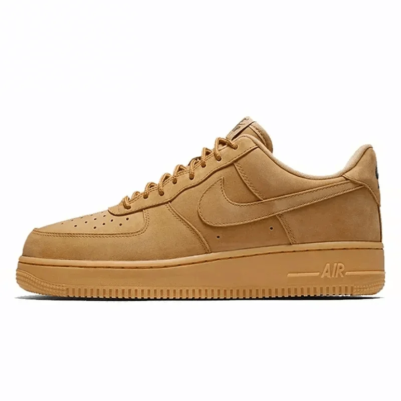 Nike-zapatillas Air Force 1 07 AF1 Essential para hombre y mujer, zapatos de Skateboarding, Mini gancho, amortiguación antideslizante, resistente al desgaste, frijol Mung Ash