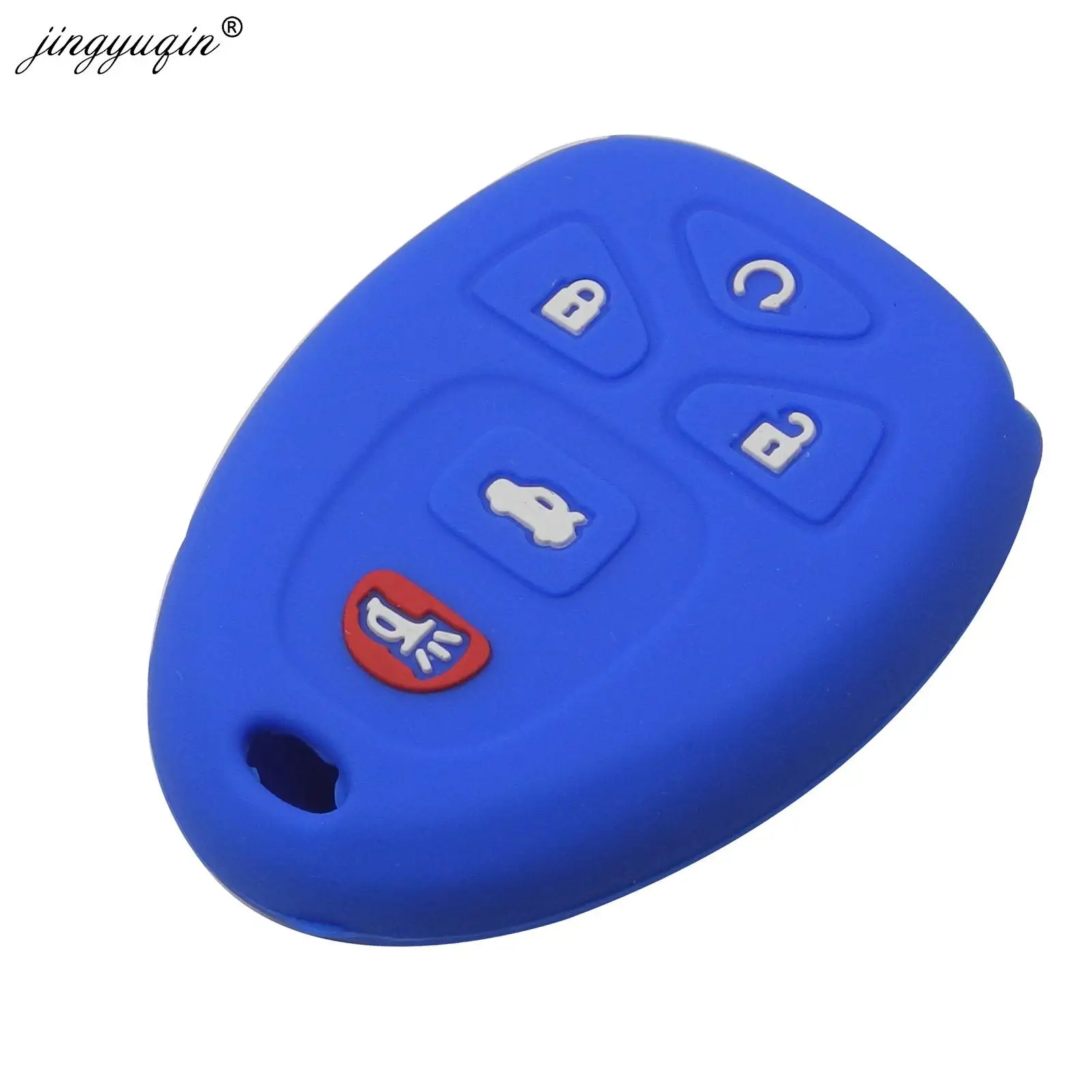 jingyuqin Silicone Key Case For G-M-C Buick Enclave LaCrosse Chevrolet Impala Suburban 1500 Pontiac Remote Smart Key Cover