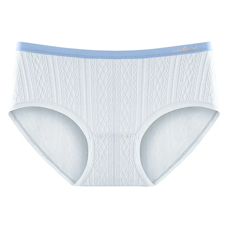 

New Women's underwear Antibacterial Comfortable and Breathable Mid Waist Bubble Cotton Underwear Women's Triangle Pants panties