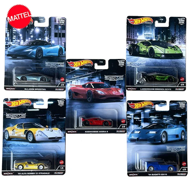 Hot Wheels Premium Car Culture Exotic Envy Diecast 1:64 Voiture Alfa Romeo Bugatti Lamborghini juguetes para niños