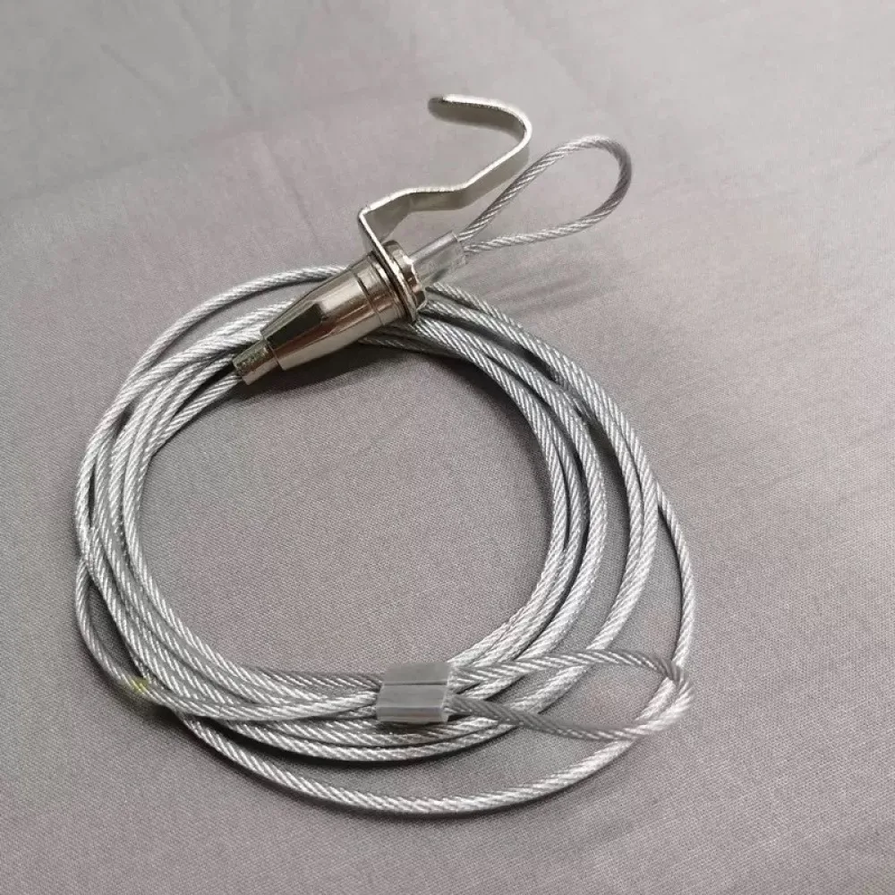 Stainless Steel Hanging Wire Punch Free Curtain Cord Adjustable Drying Rope For Clothes Storage Home Supplies