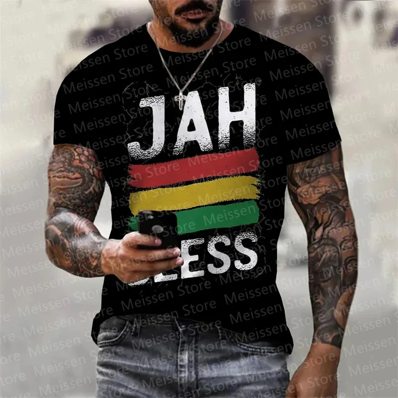 3D Reggae Bob Music Personality Print Fashion Unisex Leisure Street Round Neck Short Sleeve Men\'s T-shirt Large Tee Top Clothing