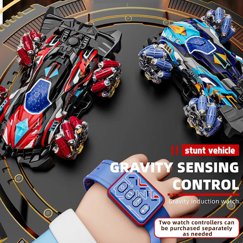 RC Gesture Sensing Stunt Remote Control Car Light Music Four-Wheel Drive Off-Road Racing Toy Simulated Spray Children's Toy Gift