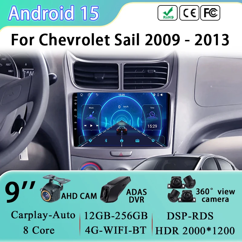 

Car Multimedia Video Player For Chevrolet Sail 2009 2010 2011 2012 2013 Android 15 WIFI Head Unit Audio GPS Navigation No 2din