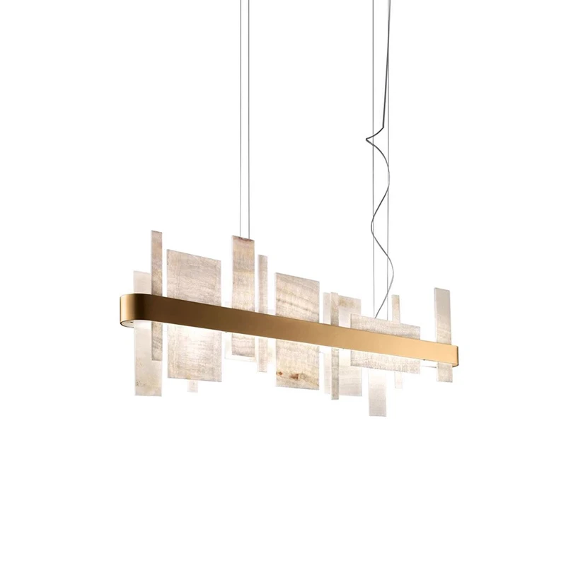 

Geometry Marble Pieces Dimmable Led Home Deco Chandelier Lighting Lustre Suspension Luminaire Lampen For Dinning Room