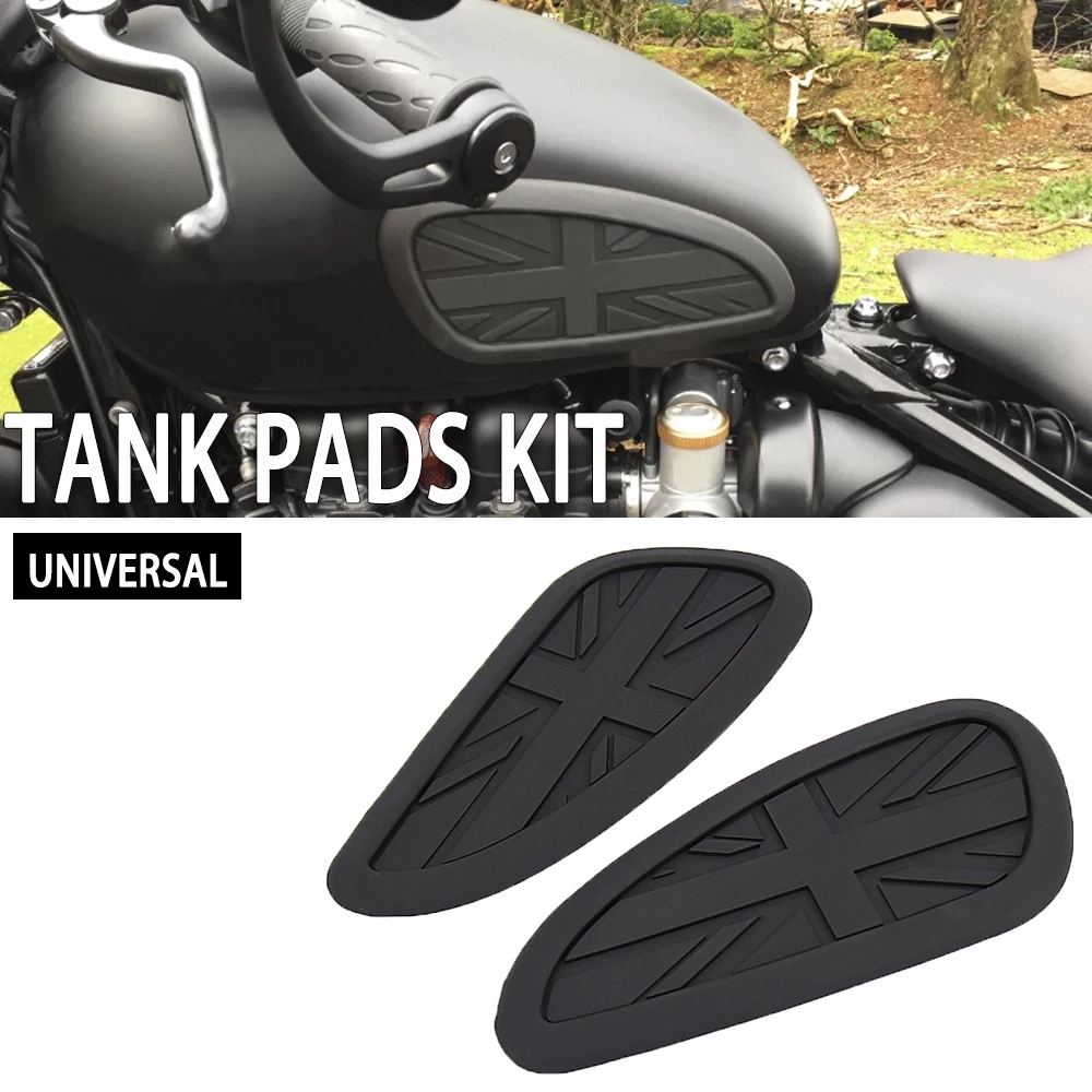 

Motorcycle Black Gas Fuel Anti Slip Tank Pads Side Decals Sticker Universal For T120 T100 For Street T / Scrambler For Bobber