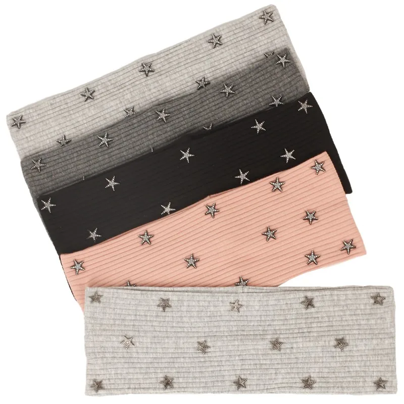 

Women New Bohemia Casual Handmade Star Ribbed Headbands Thin Stretch Head Wrap Hair Bands Accessories For Girls Ladies Gifts