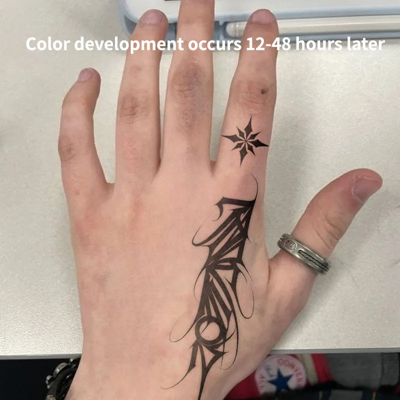 الظلام القوطية النص العشبية عصير الوشم ملصق مقاوم للماء وهمية الوشم للنساء الرجال الوشم المؤقت الوشم Tatuaje السلع الرخيصة الفن
