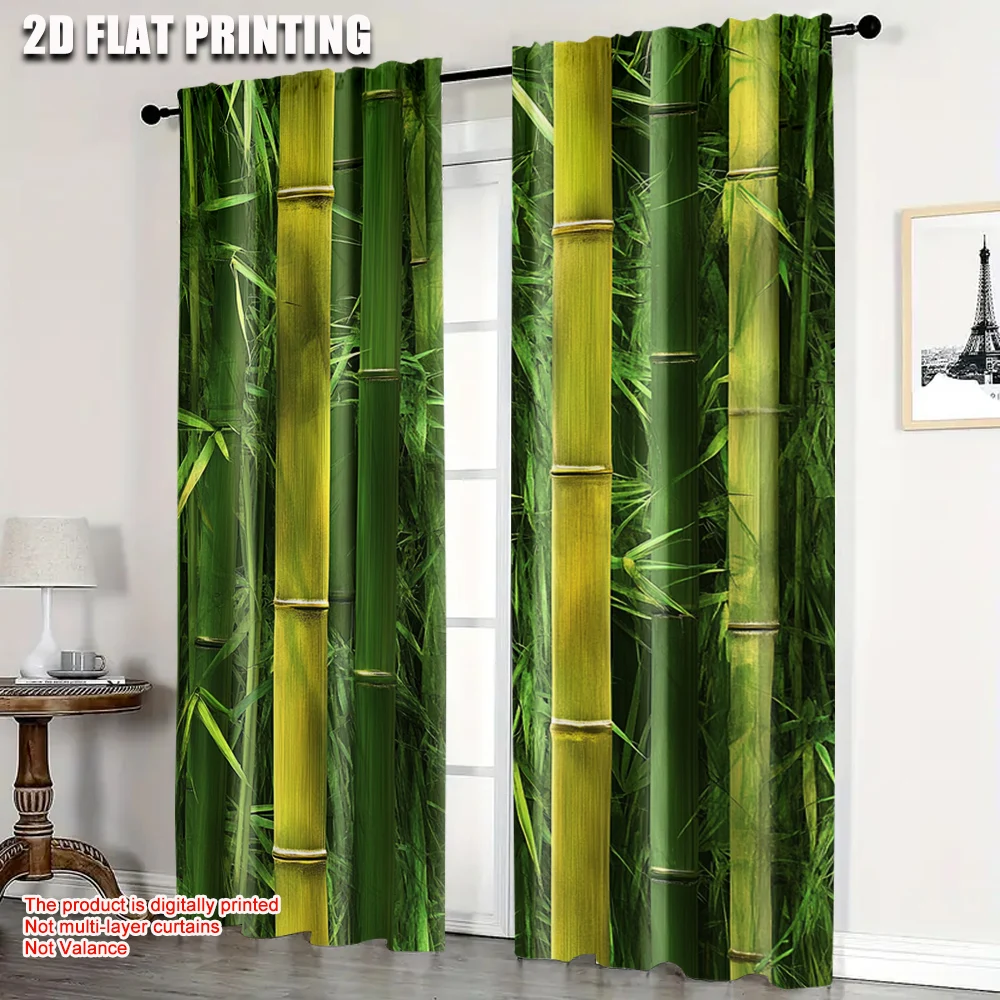 

2pc, Party Curtain Bamboo Fabric,Without Electricity Holiday Decorations for Seasonal Decorations