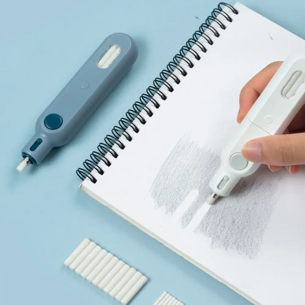 Less Rubber Debris Electric Eraser with Refills Core Replacement Labor-saving Pencil Wiping Eraser‘ Traceless Leave No Mark