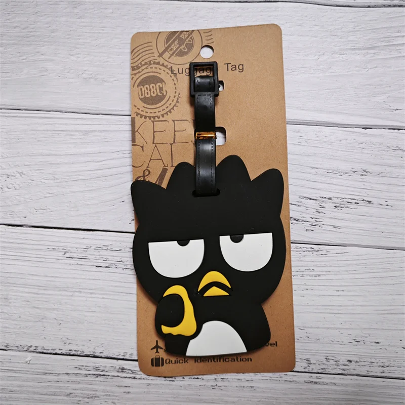 Kawaii XO Design Luggage Tag Travel Accessories Cartoon BadBadtz-maru PVC Luggage Label Portable Anti-loss Address Name Tag