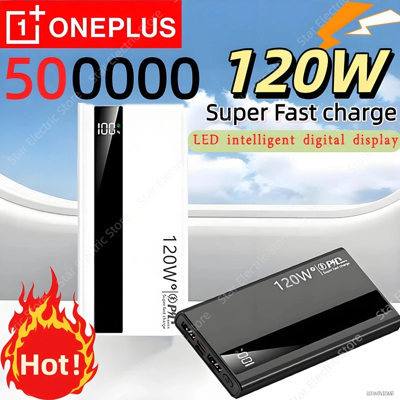 Oneplus 200000mAh Power Bank 120W Super Fast Charge External Battery High Capacity LED Digital Display Charger For Iphone xiaomi