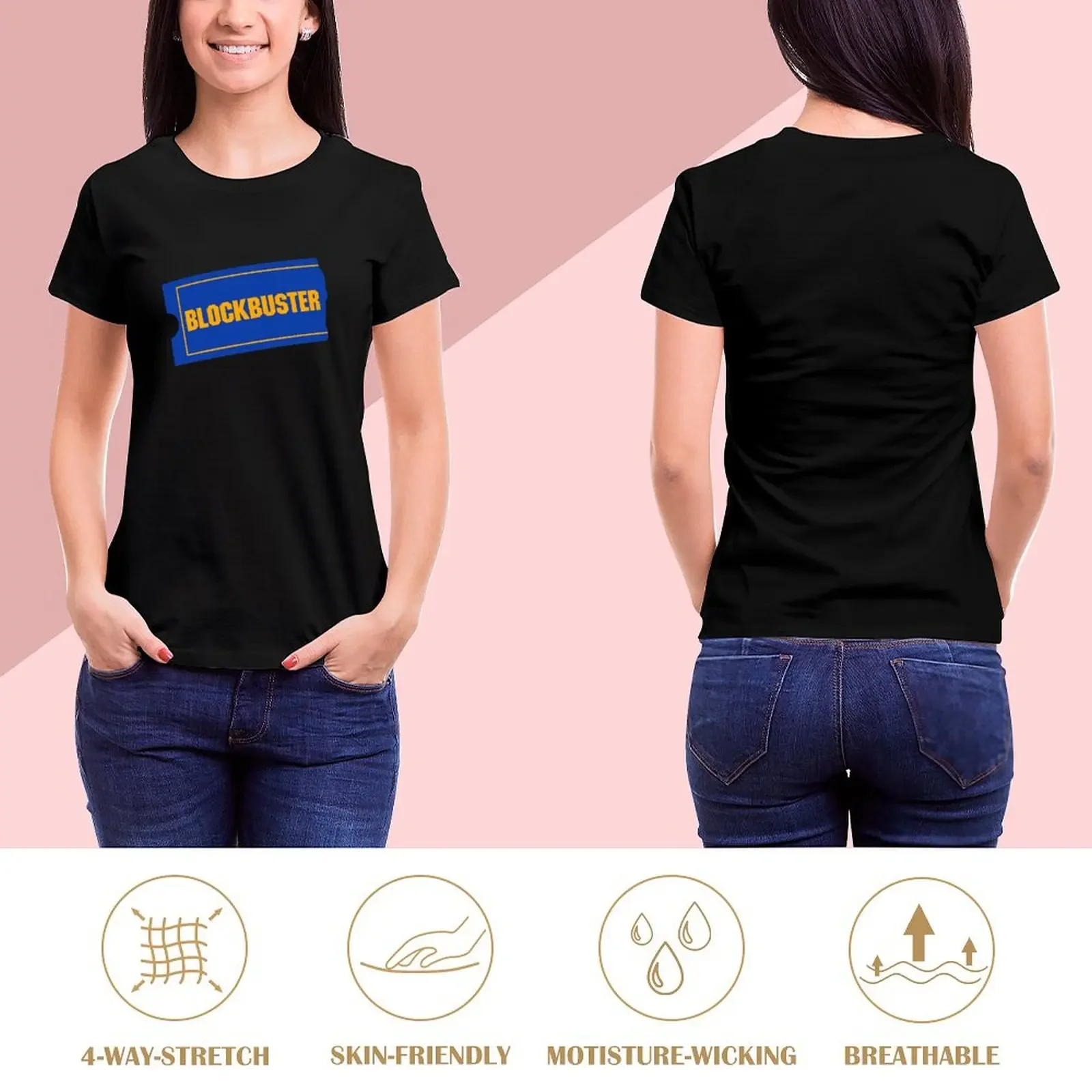 Blockbuster Video Logo T-Shirt cute clothes female aesthetic clothes plus size t shirts for Women loose fit