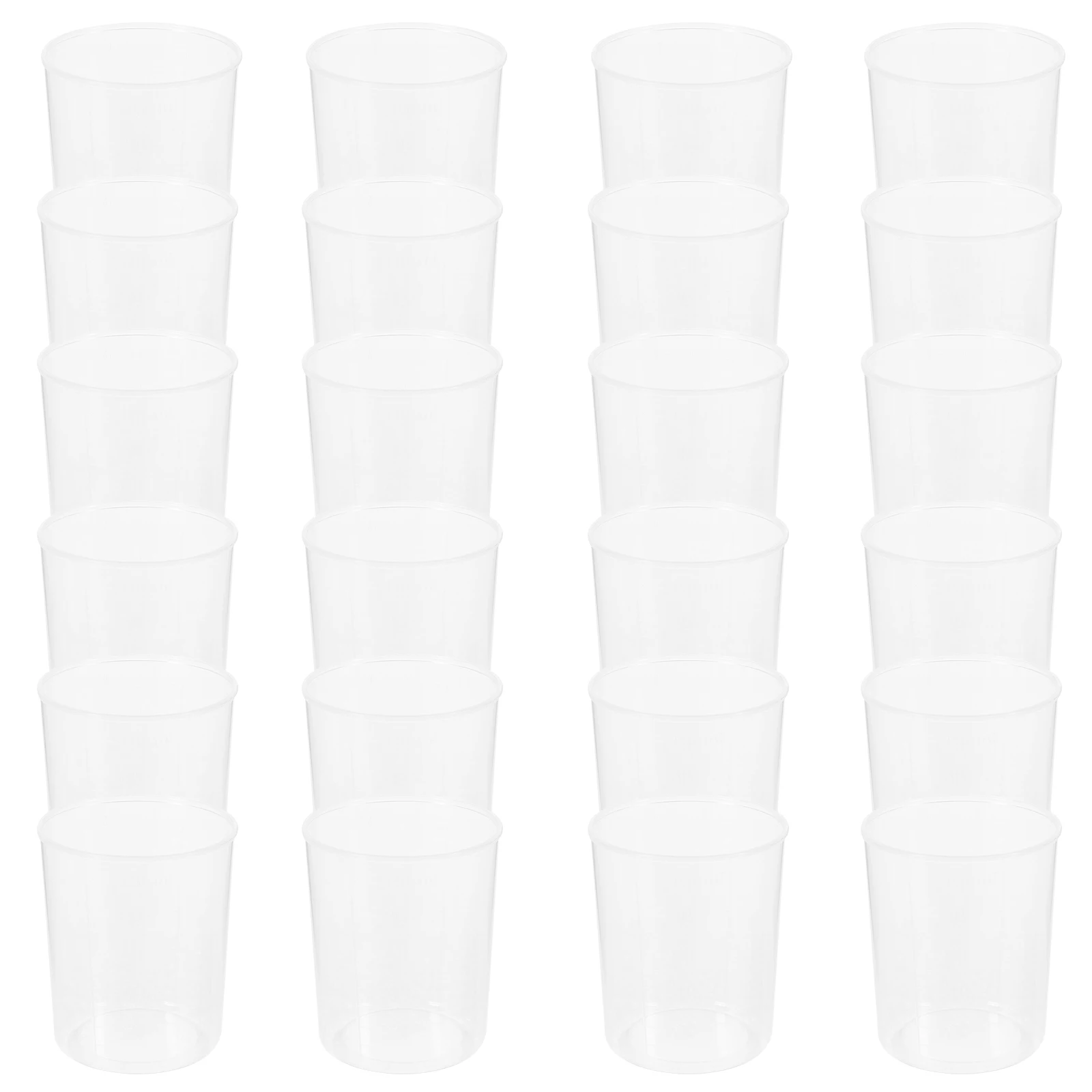30pcs Measuring Cups 100Ml Clear Graduated Plastic Beakers Set Lab Measuring Tools For Science Experiment Laboratory Education