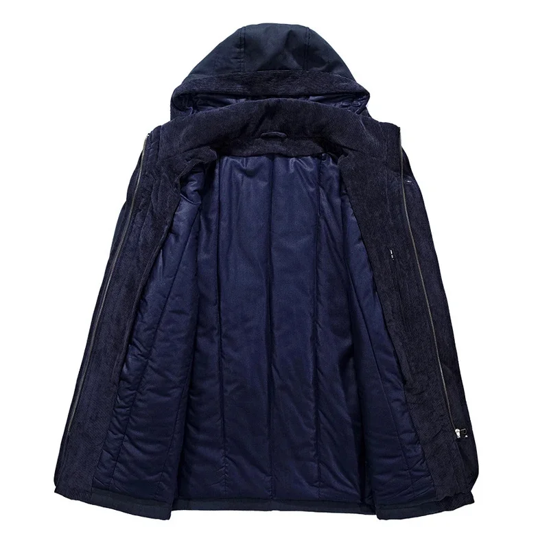 Parka gruesa y cálida para hombre, chaqueta cortavientos de Cachemira desmontable 2 en 1 con múltiples bolsillos, forro de calidad, Invierno