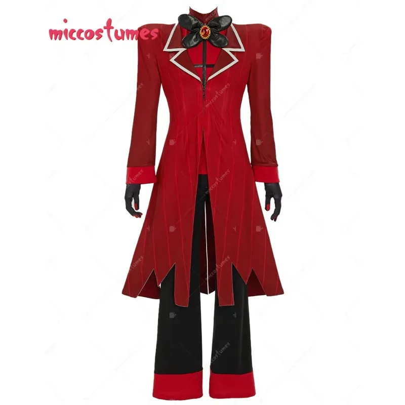 

МиккоСТЮмы унисекс радио демон косплей костюм топ длинные брюки с курткой и перчатками на Хэллоуин