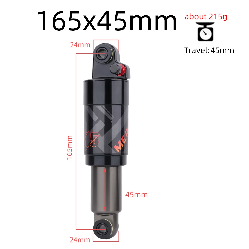MEROCA Mountainbike Luft Stoßdämpfer 125mm/150mm/165mm/190mm/200mm Roller legierung MTB Klapp Fahrrad Hinten Schock Radfahren Teile – Detail 10