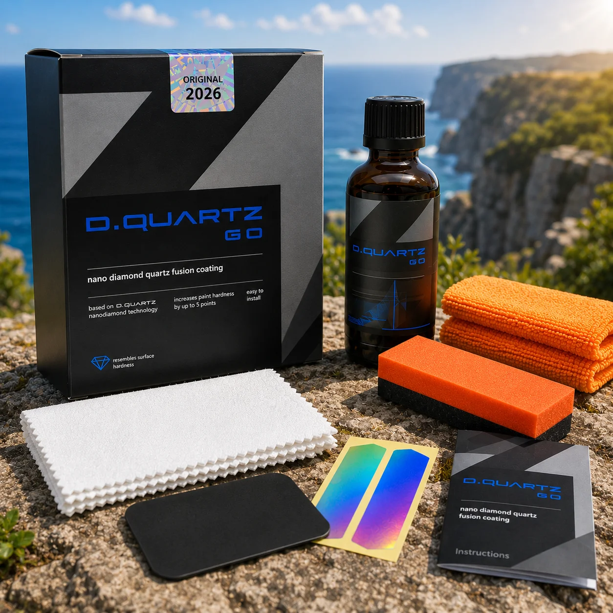CAR  DQUARTZ GO 50ml Kit Nano Diamon Fusion Ceramic Coating for Car Care Enhanced Protection Gloss Increase Surface Hardness