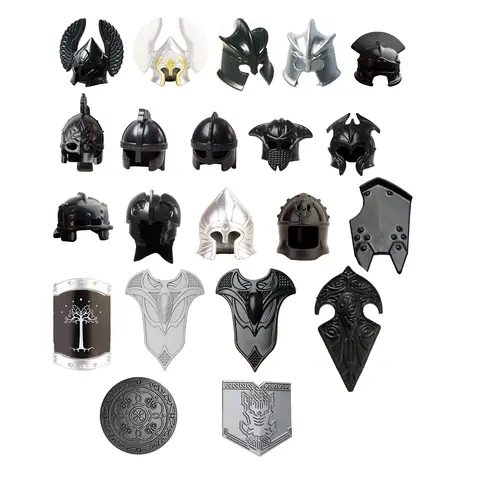 Medieval Solider Figures Weapon Helmet and Shield Arrow Crossbow Archer Castle Knight Rome Crusader Building Block Figure