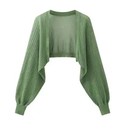 Cárdigan de punto de seda de hielo francés para mujer, Top a prueba de sol, chaqueta fina de verano, chaleco, falda con tirantes, chal, blusa exterior a juego