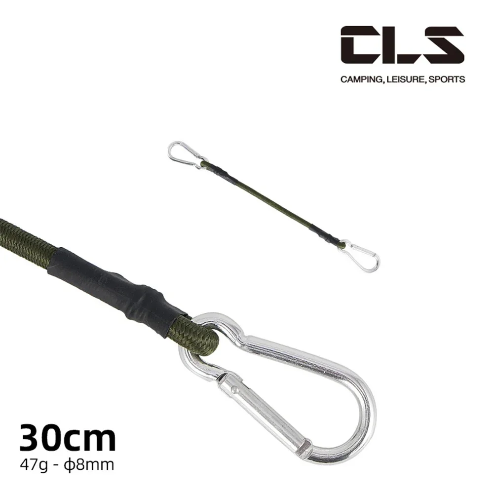 

Secure Elastic Bungee Cords, 30cm To 120cm Length, Sturdy Karabiner Hooks, Strong Straps For Outdoor Adventures Army Green