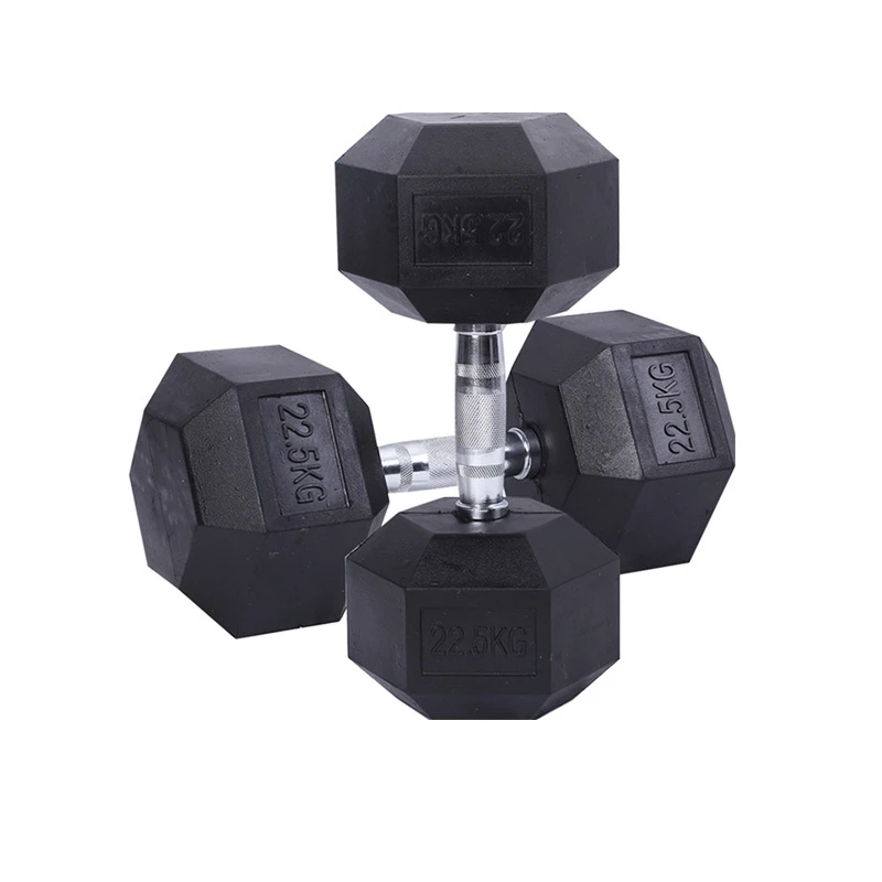 5,10kg Home Gym Equipment Rubber Free Weight Pound Hex Dumbbell Set