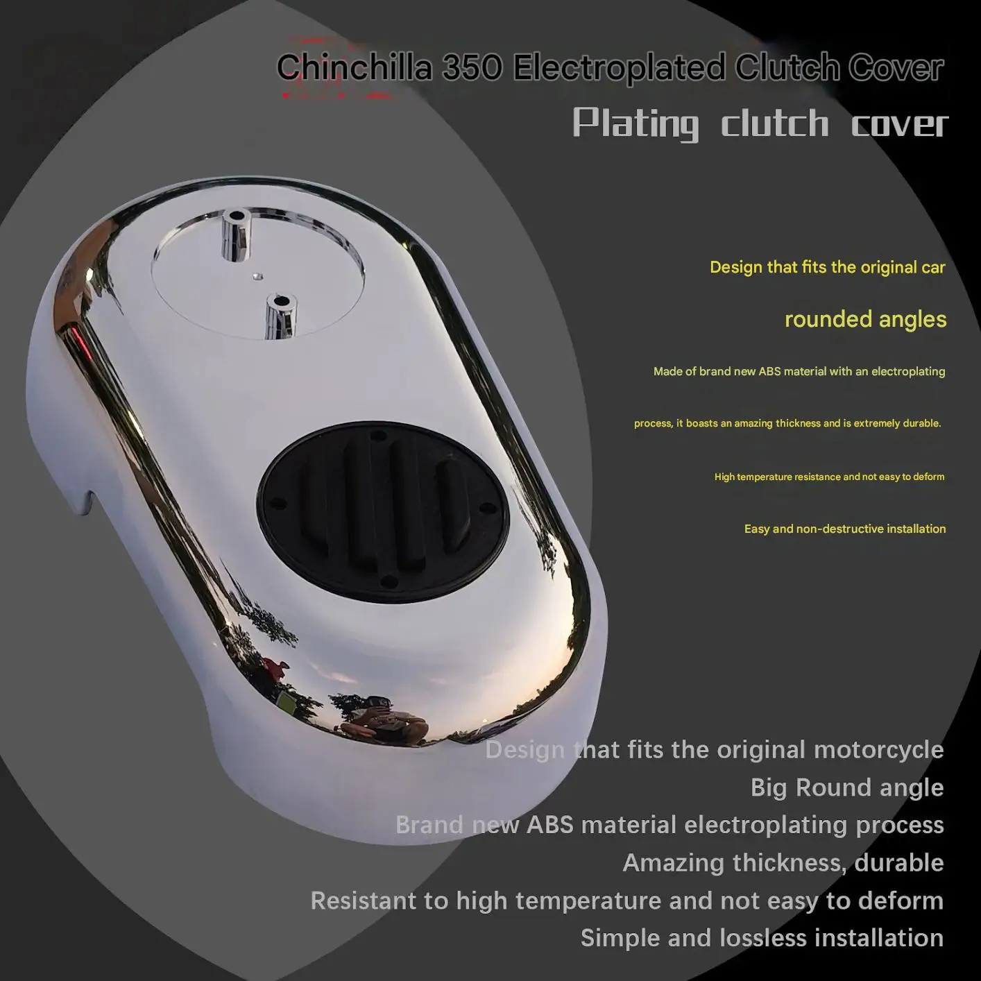 FOR Polished Electroplated Clutch Protector for Chinchilla 350 Modification - Effective Heat Insulation Anti-Scald Design