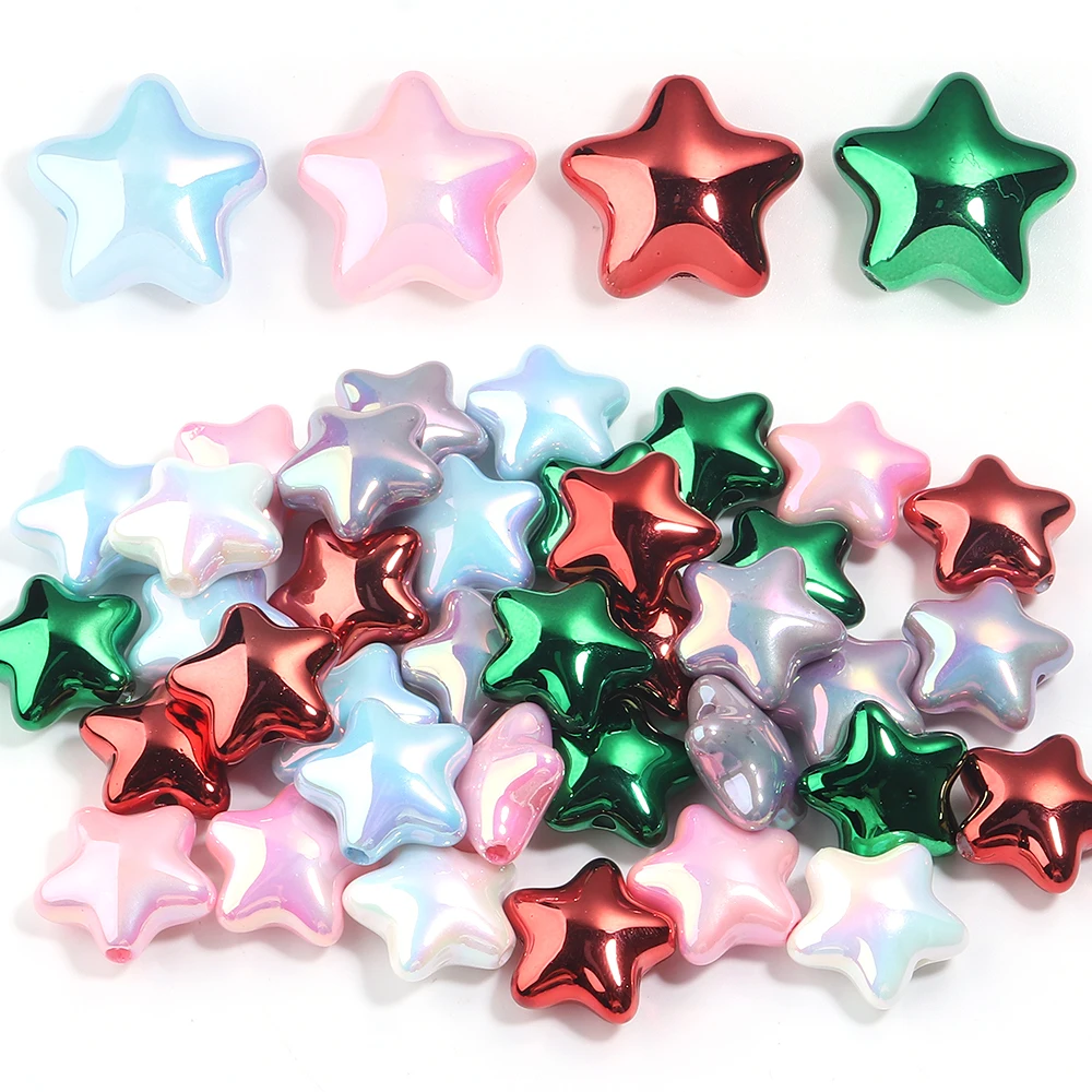 10 teile/los Acryl Stern Perlen Bunte fünfzackigen Perlen Stern Lose Spacer Perlen Für DIY Schmuck Machen Armband Telefon Kette