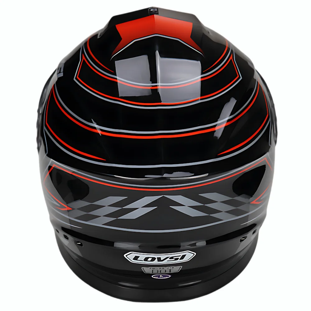 Unisex DOT Certified Motorcycle Helmet with Dual Lenses Large Tail Wing for Winter Cycling Cool Stylish Full Face Helmet