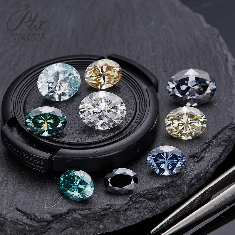 0,3-10CT Moissanit-Stein Ovaler Brillantschliff Mehrfarbig VVS1 Reinheit DIY-Zubehör ​ Fabrikverkauf: Diamanttester – Detail 3