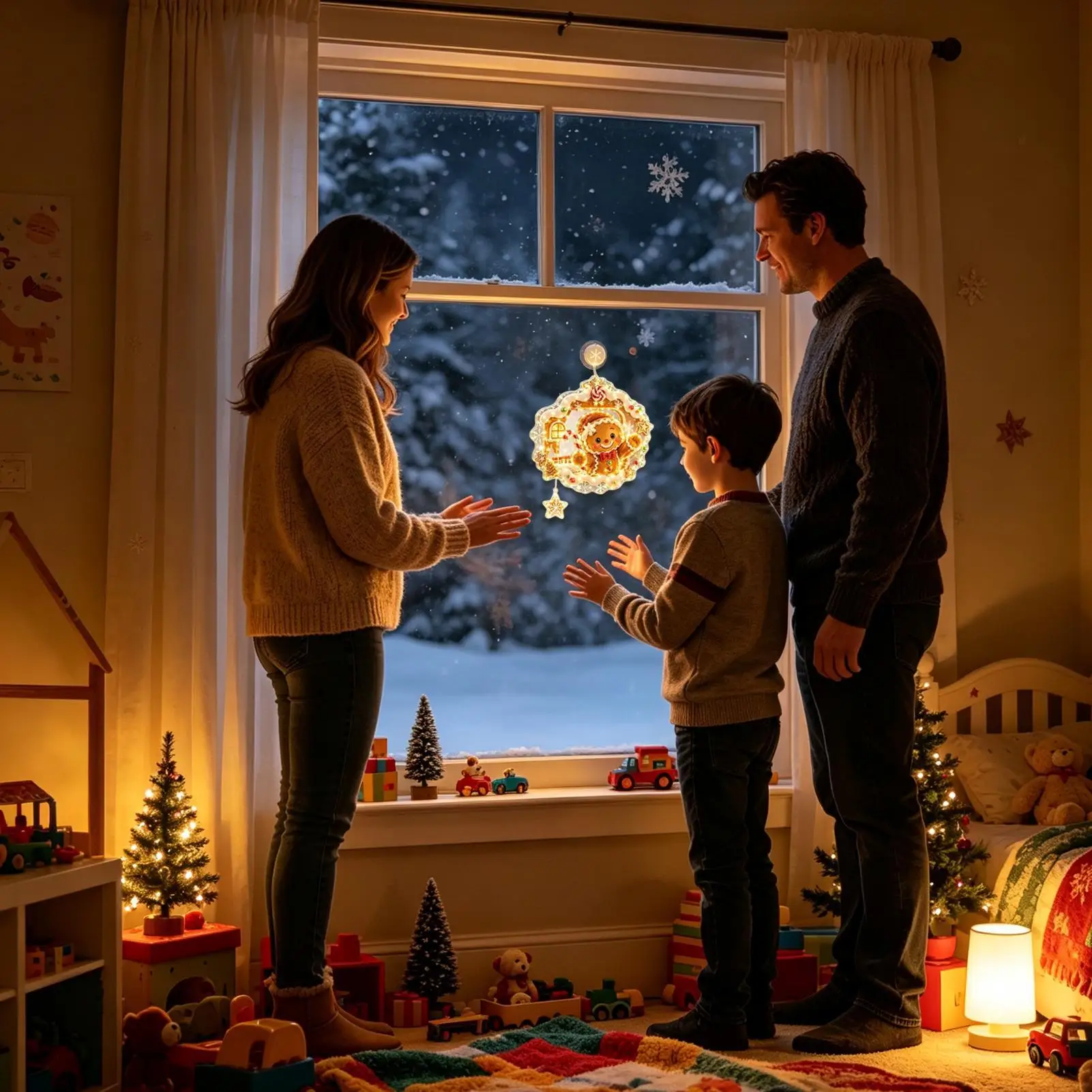 2026 Christmas Tree Hanging Light Merry Christmas LED Fairy Lights Santa Claus Elk Living Doors Windows Decoration New Year Gift