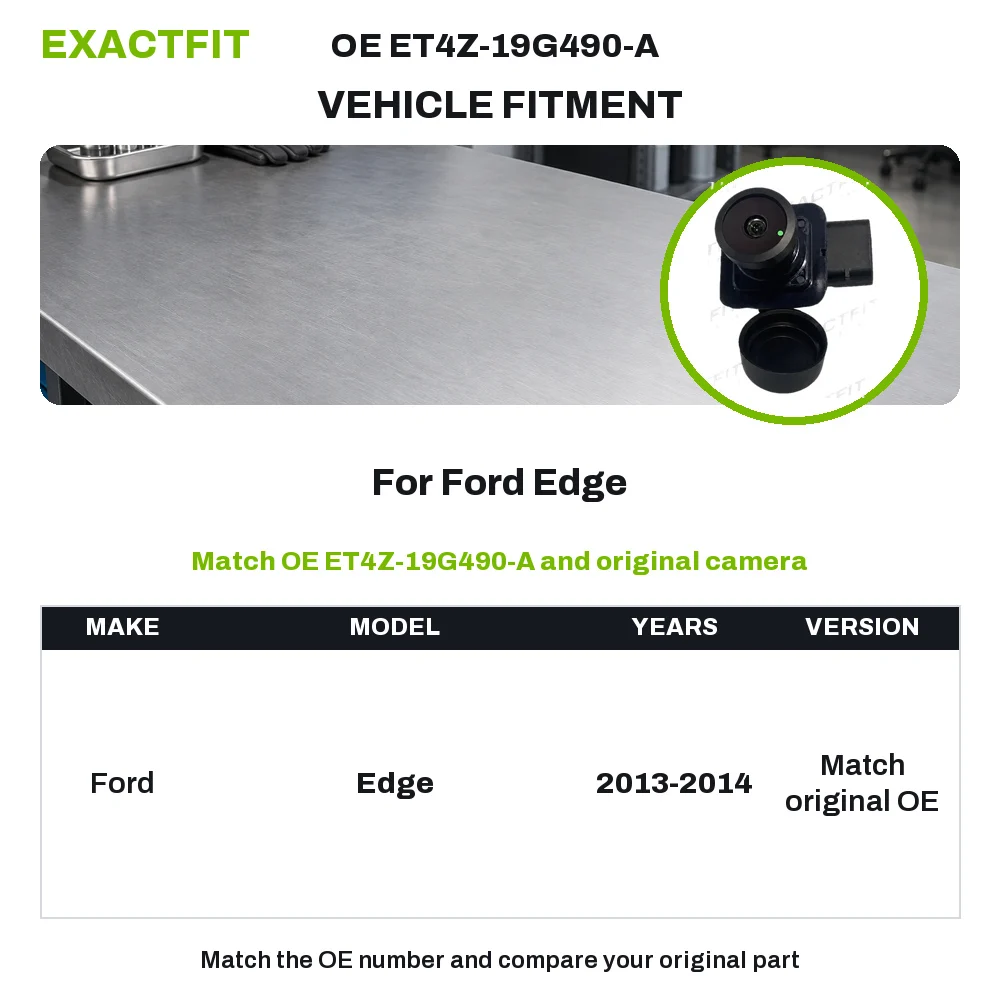 ET4Z-19G490-A Rear View Backup Camera Assembly for Ford Edge 2013-2014 Fixed Rear Parking Camera with 6-Pin Connector 1PC