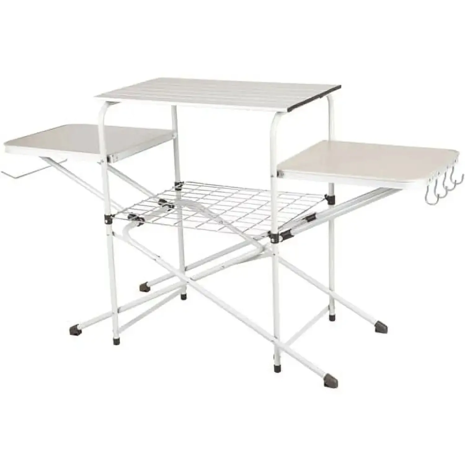 

Camp Kitchen Cooking Stand with Three Table Tops, Indoor Outdoor 56.7" x 16.1" x 32.1"