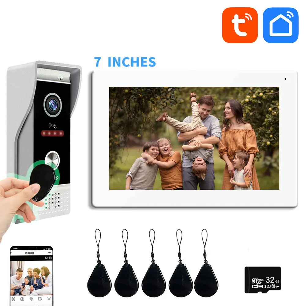 Умная камера дверного звонка TUYA 1080P, система внутренней связи, беспроводная Wi-Fi видеодомофонная система для дома, виллы, квартиры
