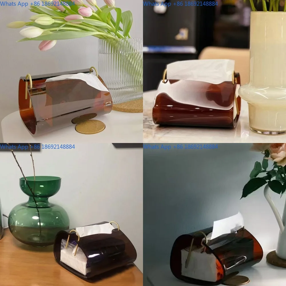 

Nordic Art Simple Acrylic Paper Box Hotel Front Desk Home Living Room Dining Table Tissue Box Storage Decoration
