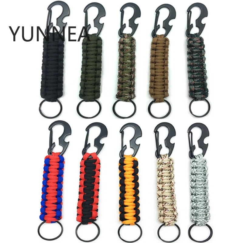 Outdoor Umbrella Rope Woven with Bottle Opener Key Chain Multi-color Optional.