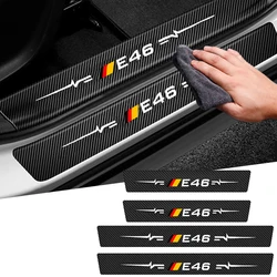 Pegatinas antiarañazos para coche, Protector de umbral de puerta, protección para BMW Serie 3 E46, logotipo, accesorios de estilo de fibra de carbono