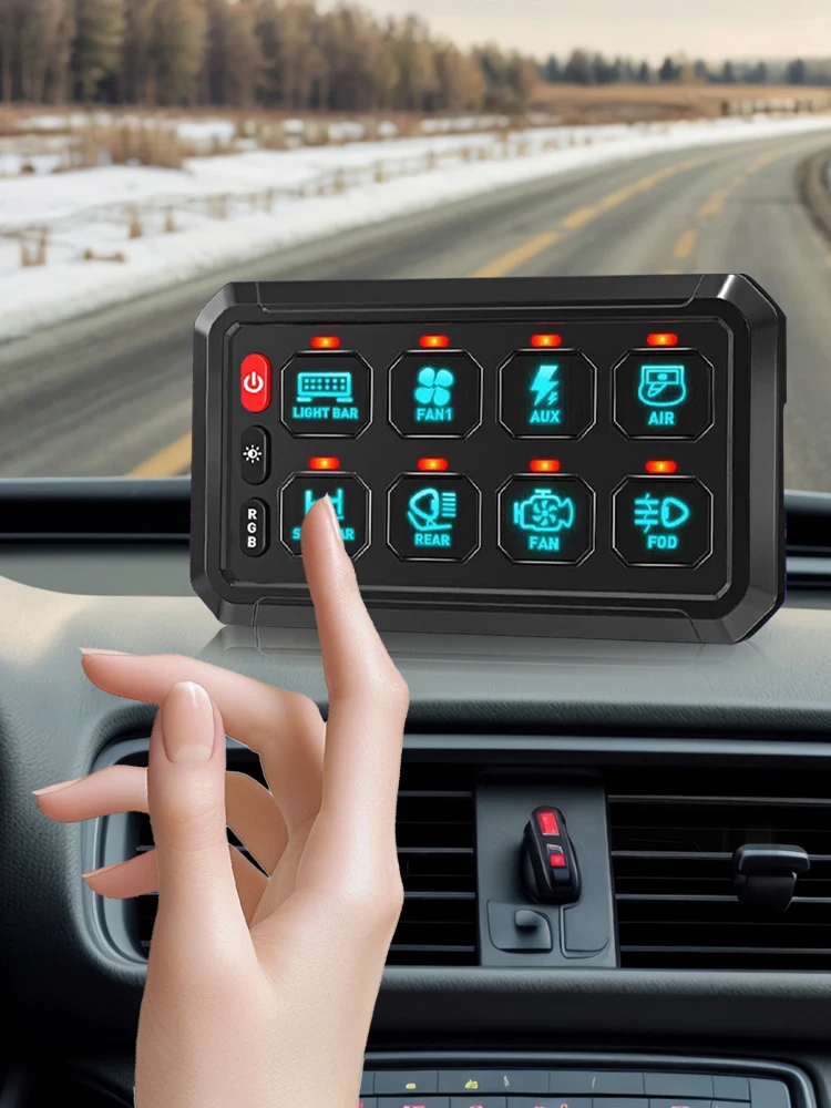 8-Gang-Ein-Aus-LED-Auto-Schalttafel, elektronisches Relaissystem, Schaltungssteuerungsrelaissystem für Auto, ATV, SUV, UTV, LKW, Marine