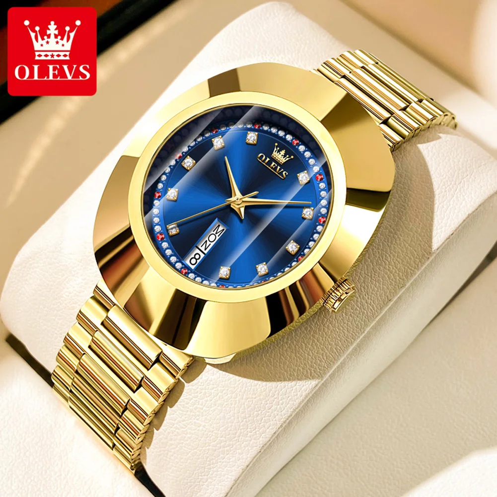 OLEVS Brands New Luxury Gold Quartz Watch for Women Waterproof Calendar Fashion Ladies Tungsten Steel Wirstwatch Montre Femme