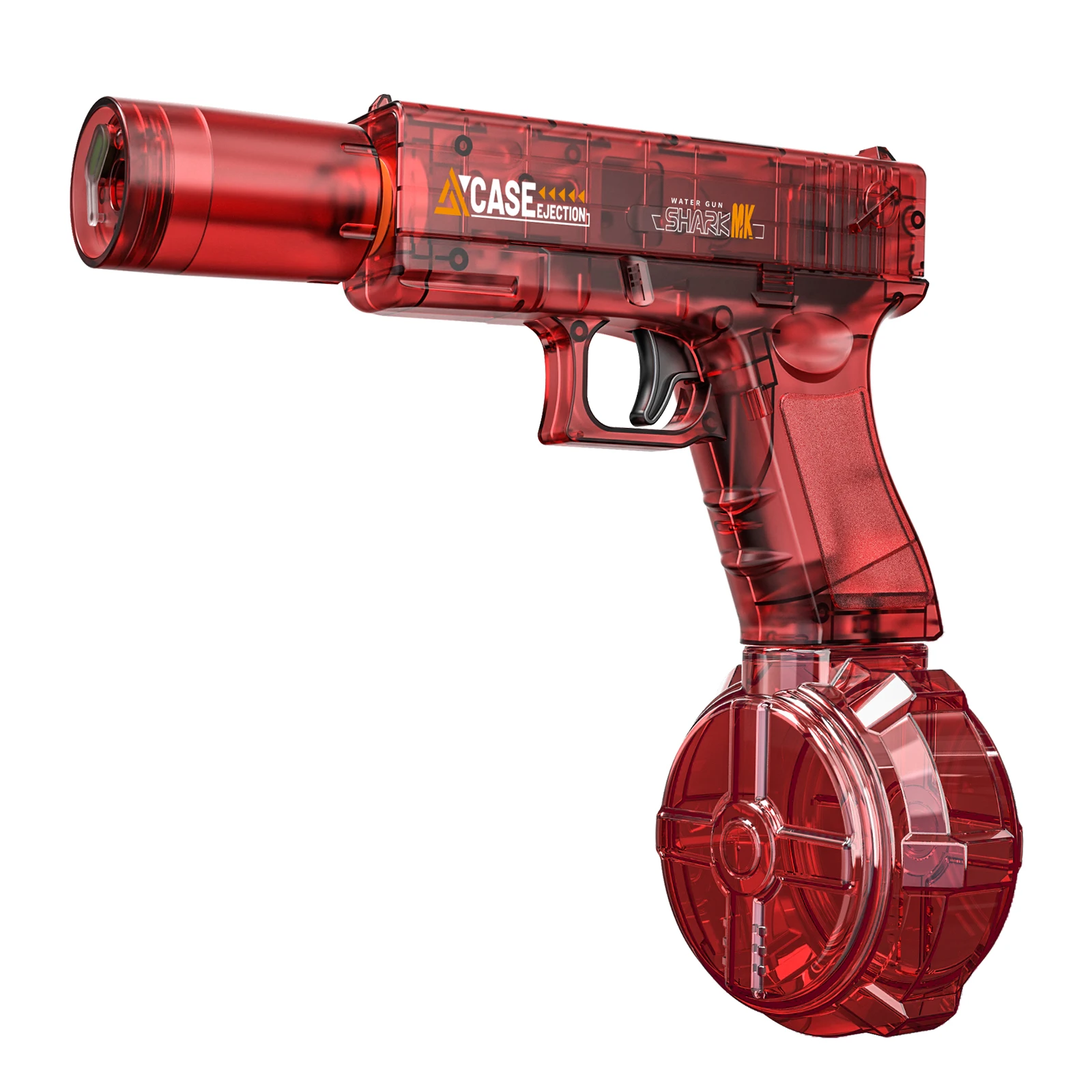 Pistola de água elétrica vermelha, esguicho automático com pistola realista arma focinho chama verão ao ar livre praia piscina festa brinquedo