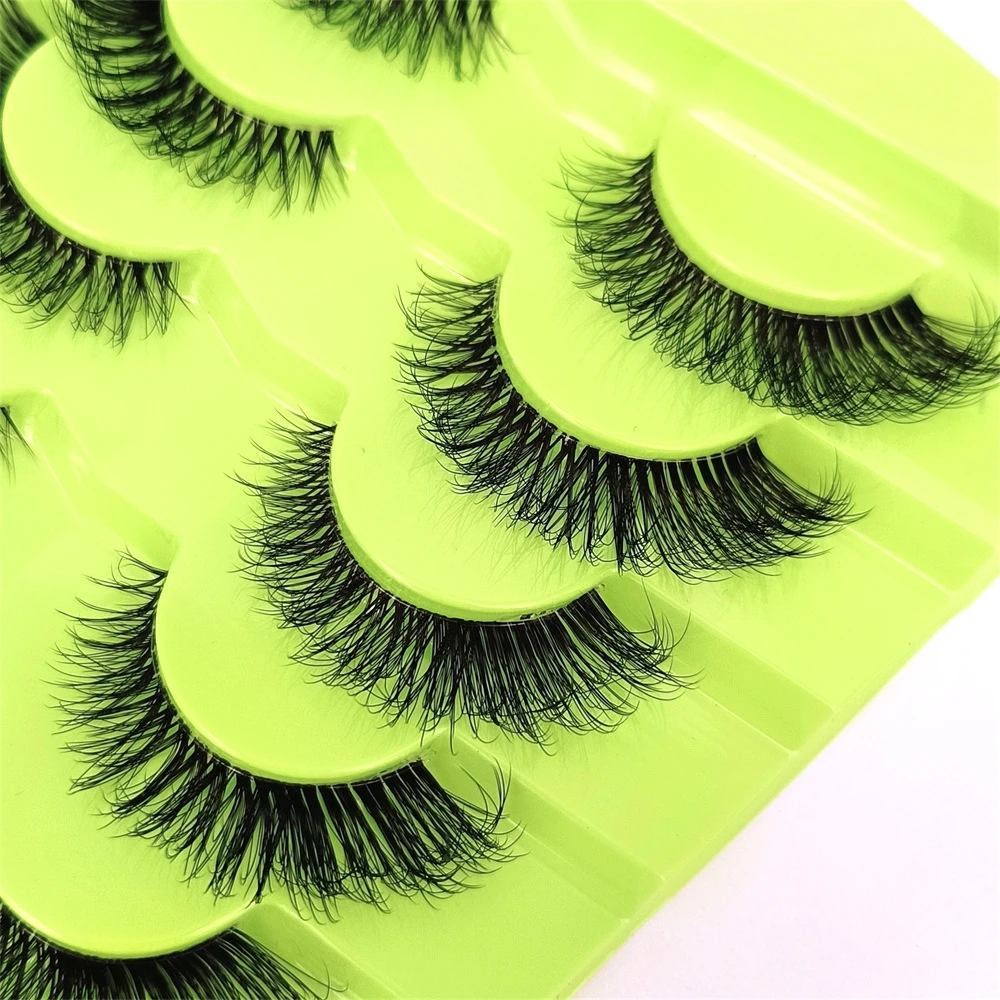 HBZGTLAD 7 pairs of false eyelashes natural long transparent strip eye elongated imitation mink eye eyelash makeup use