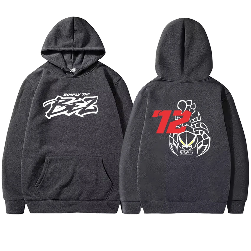 Marco Bezzecchi 2025 Motorcycle Race 72 Driver Fan Double Sided Printed Hoodies Fleece Men Women Autumn Winter Sweatshirt Unisex