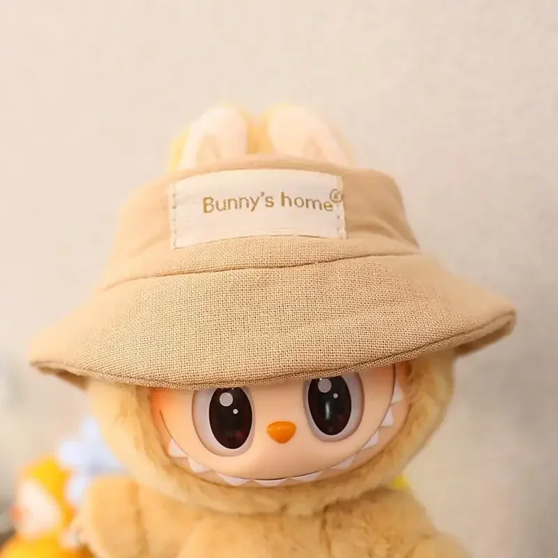 Topi LABUBU sit party macaron 17cm, pakaian boneka ember aksesori boneka lucu mainan anak perempuan